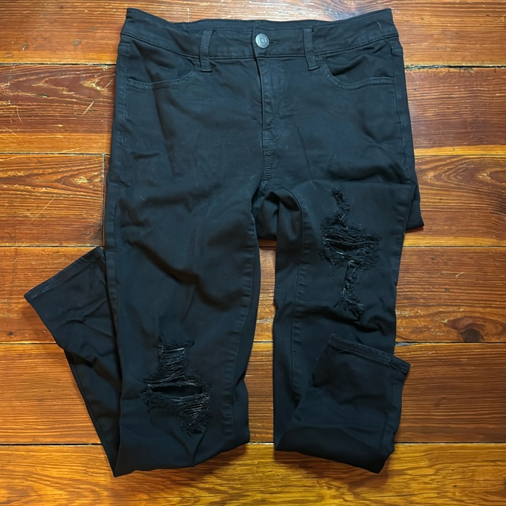 American Eagle lightly distressed black jeans